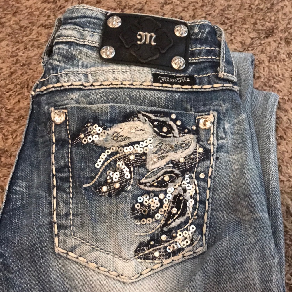 miss me acid wash boot cut jeans 27